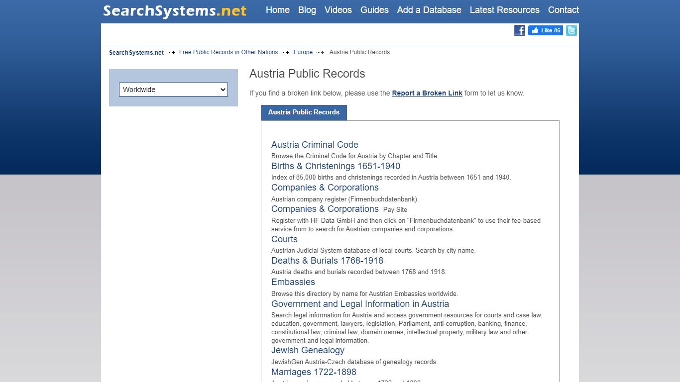 Austria Public Records